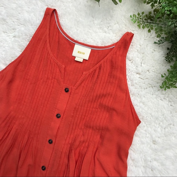 Maeve Button Down Tank Top Orange (Size 10) - Picture 2 of 6